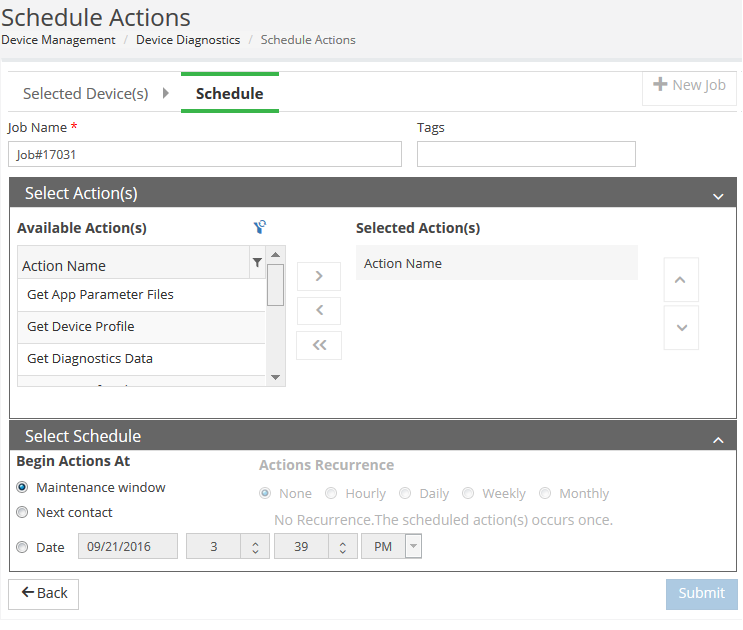 Schedule Actions