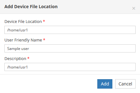 Add Dev file location